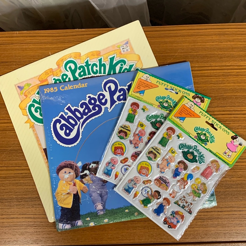 CABBAGE PATCH KIDS Vintage Lot- LP Calendar and Puffy Stickers!!